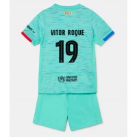 Camisa de Futebol Barcelona Vitor Roque #19 Equipamento Alternativo Infantil 2023-24 Manga Curta (+ Calças curtas)